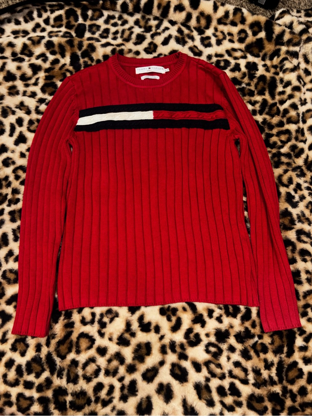 Vintage Tommy Hilfiger Red Ribbed Sweater
